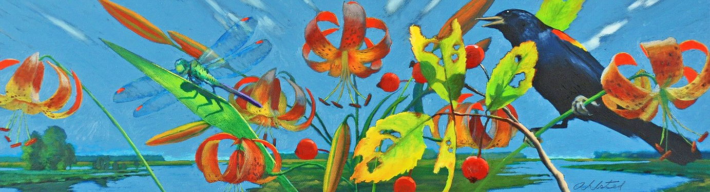 David Ahlsted - "Early Summer", Oil on Board, 10 x 36"