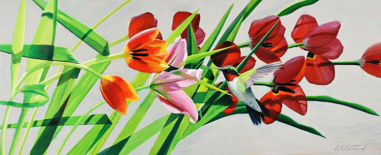 David Ahlsted - "Primavera", Oil on canvas, 20 x 48"