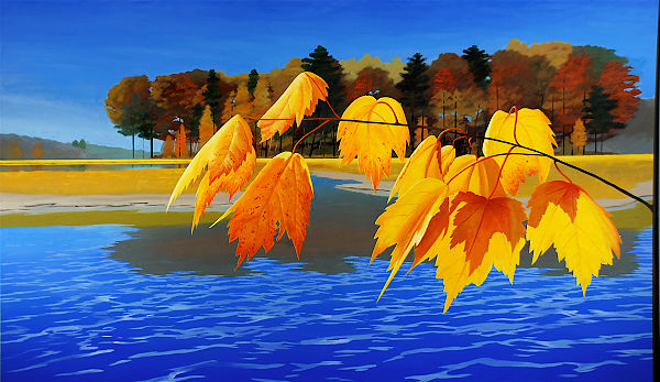 David Ahlsted - Left Panel, "Fall", Oil on Canvas, 6' 6" x 11'