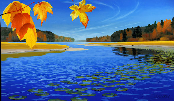 David Ahlsted - Right Panel, "Fall", Oil on Canvas, 6' 6" x 11'