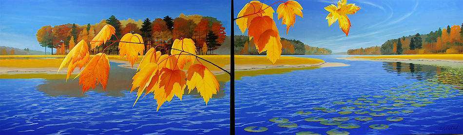 David Ahlsted - "Fall", Oil on Canvas, 6' 6" x 22' Installation