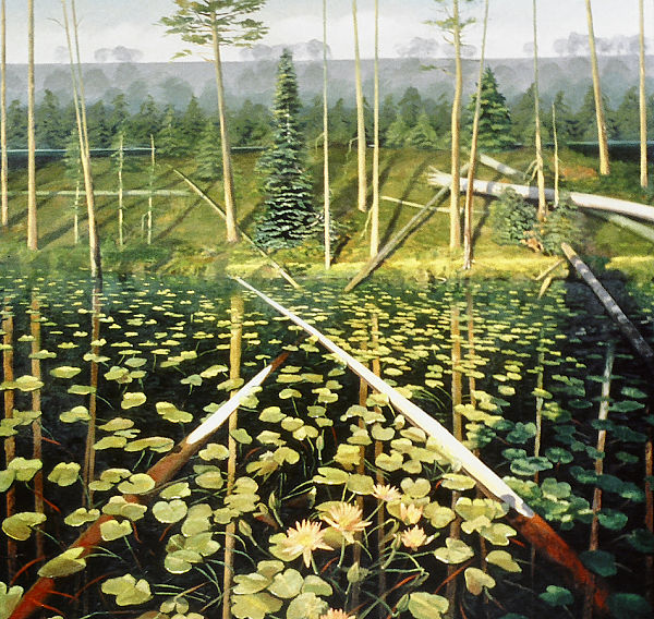 David Ahlsted - "Lily Pond, Lebanon State Forest", Oil on Canvas, 60 x 60"