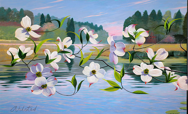 David Ahlsted - Left Panel, "Spring", Oil on Canvas, 6' 6" x10' 6"