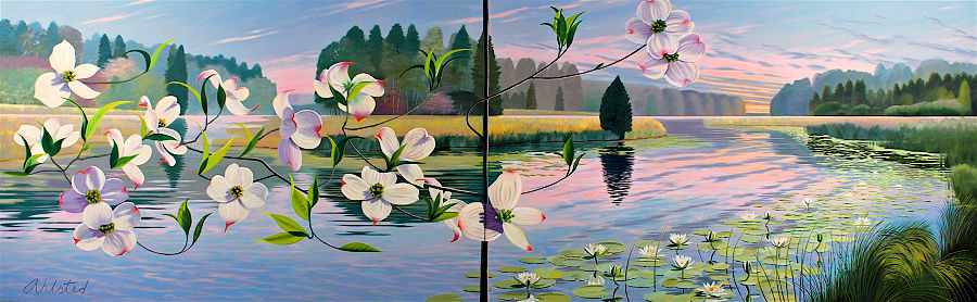 David Ahlsted - "Spring", Oil on Canvas, 6' 6" x 21' Installation
