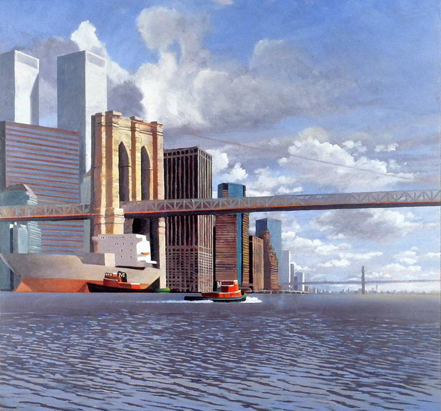 David Ahlsted - "Brooklyn Bridge", Oil on Canvas, 48 x 48" - Private Collection: North Caldwell, NJ.