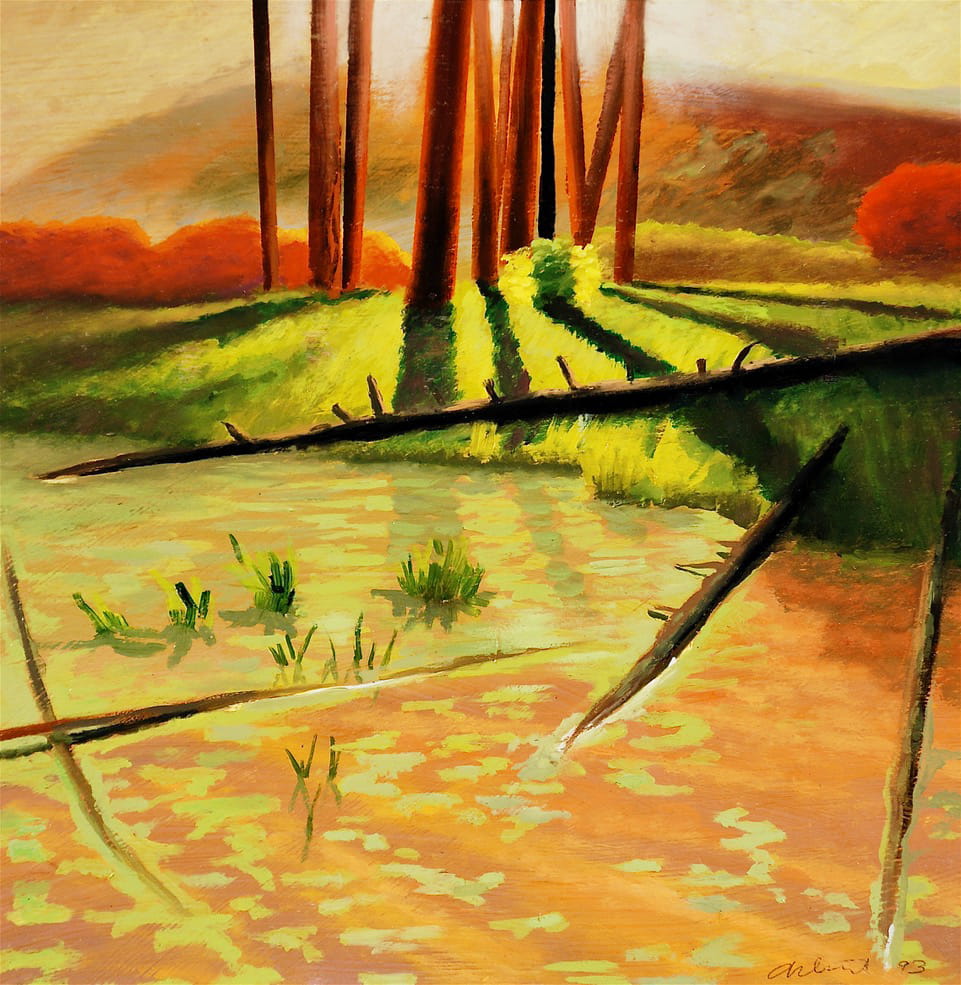 David Ahlsted - " Sunrise Cedar Breaks ", Cedar Breaks, Utah, Oil on Panel, 10.5 x 10.5", 1993.