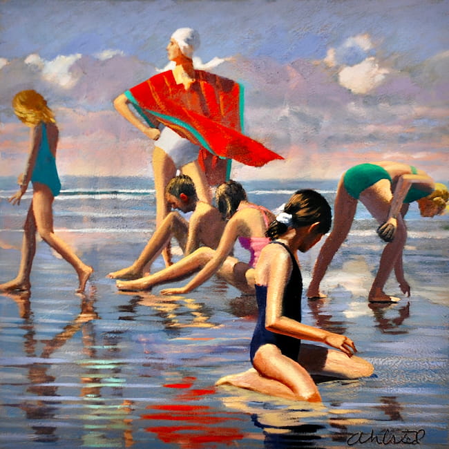 David Ahlsted - "Cool Breeze", Oil on gessoed paper, 23 x 23".