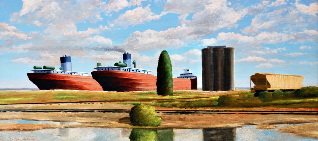 David Ahlsted - Duluth, Minnesota ", Oil on Linen, 12 x 26"