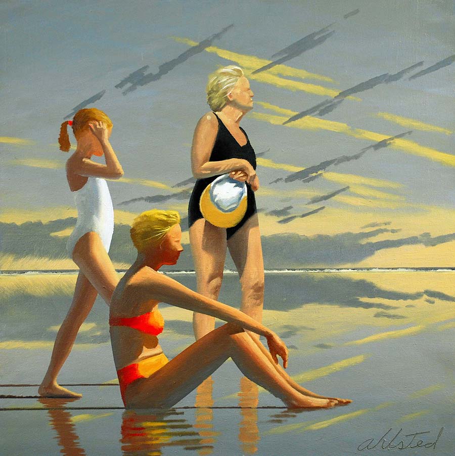 David Ahlsted - "Jersey Shore # 15", Oil on Canvas, 28 x 28"