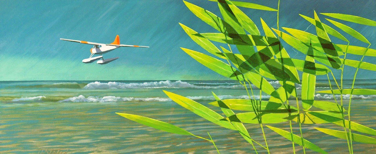 David Ahlsted - "Leaving Key Largo", Oil on Canvas, 20 x 48" - Private Collection: Jenkintown, PA.