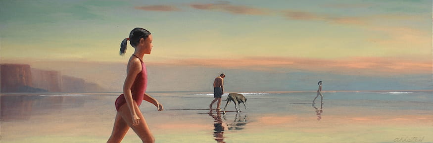 David Ahlsted - "Sunset, Palisades", Oil on Canvas, 20 x 50" - Private Collection: Gothenburg, Sweden.