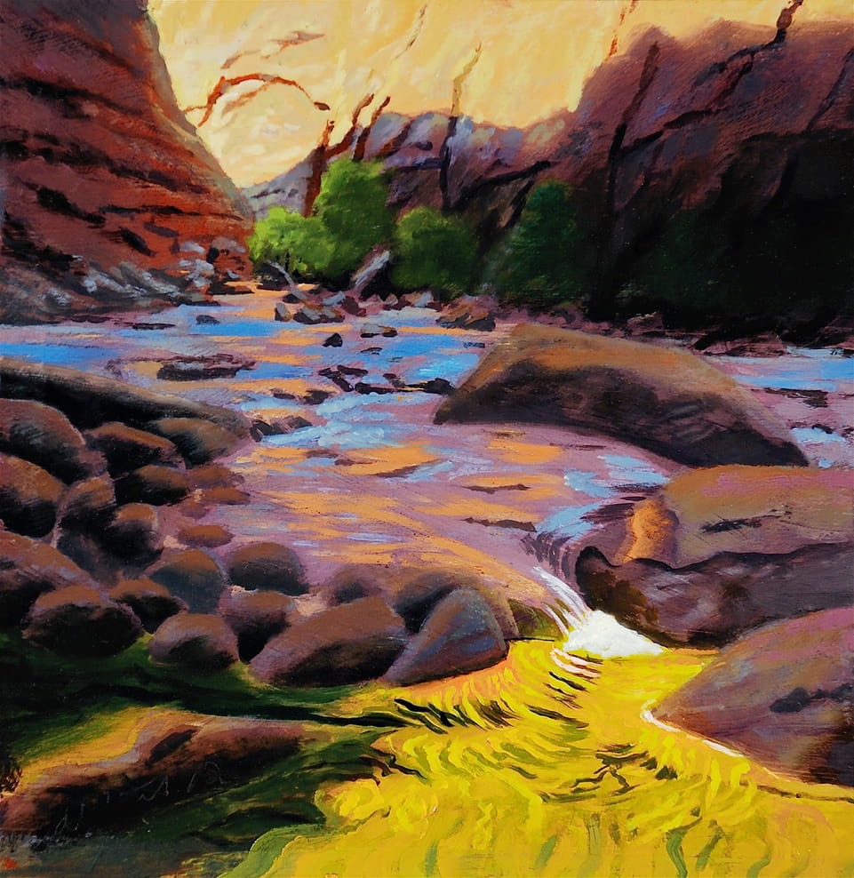 David Ahlsted - "Virgin River II", Zion National Park, 10.5 x 10.5", 1992
