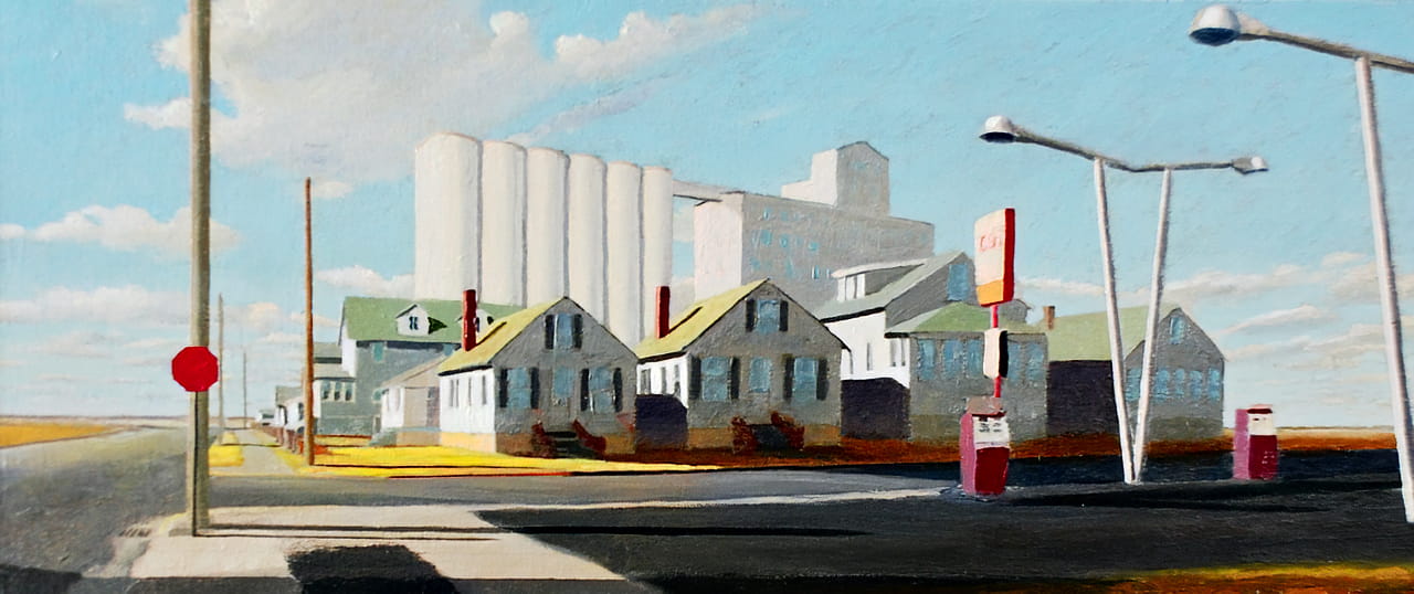 David Ahlsted - "Wheaton, Kansas", Oil on Linen, 12 x 27"