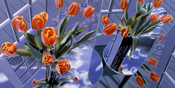 David Ahlsted - "April Allegory" Oil on Canvas, 36 x 72" - Collection: Baum Printing, Philadelphia, Pa.