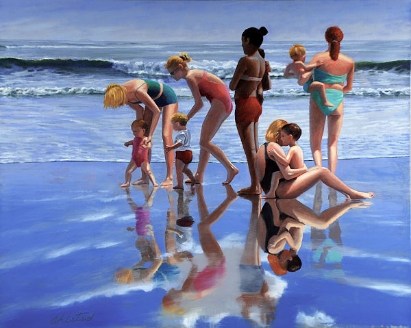 David Ahlsted - "Beach Day" Oil on Canvas, 48 x 60" - Collection: Jersey Shore Univ. Medical Center, Neptune, New Jersey.