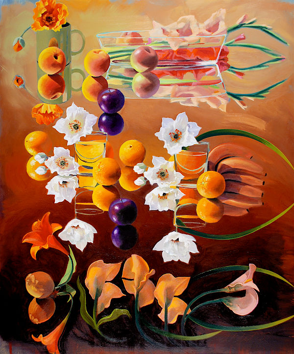 David Ahlsted - "Orange Blossom Special", Oil on Canvas, 60 x 64" - Private Collection: Newtown Square, Pa.