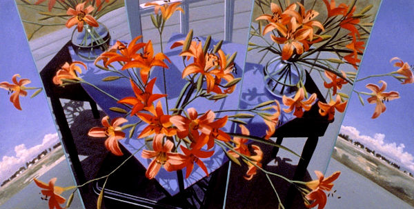 David Ahlsted - "Orange Melange", Oil on Canvas, 36 x 72" - Private Collection: Linwood, NJ.
