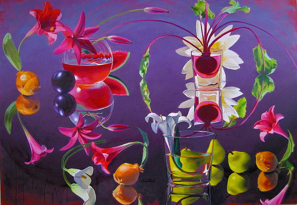 David Ahlsted - "Purple Madder", Oil on Canvas, 60 x 86"