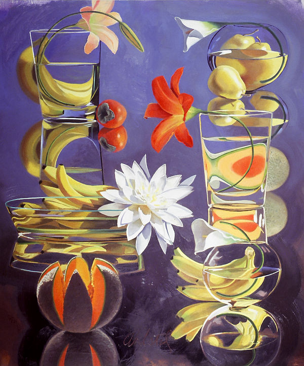 David Ahlsted - "White Lotus", Oil on Canvas, 60 x 68" - Collection: Heldrich Associates, New Brunswick, NJ.