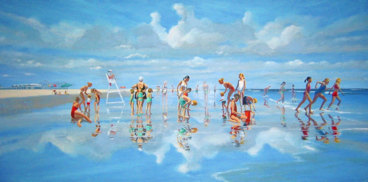 David Ahlsted - "Wildwood Beach", Oil on Canvas, 36 x 72".